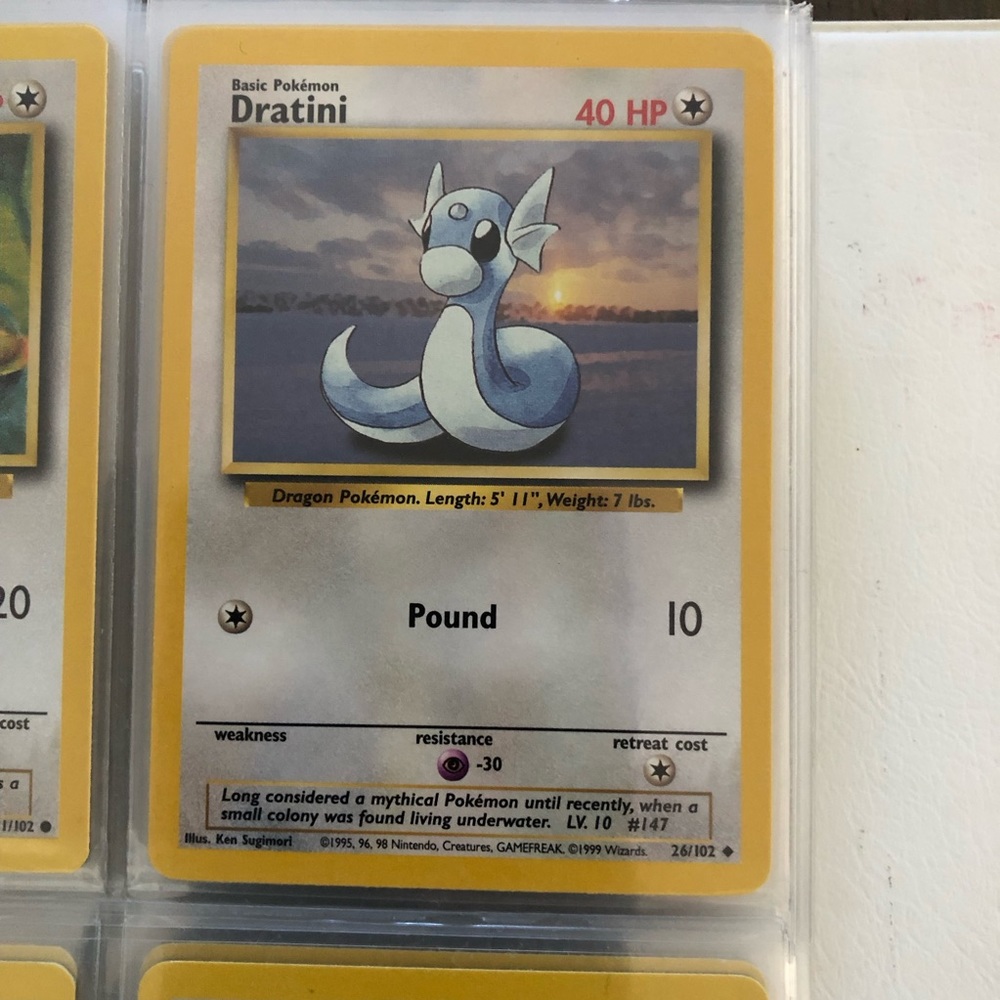 1990’s rare vintage Dratini Pokémon card 26/102